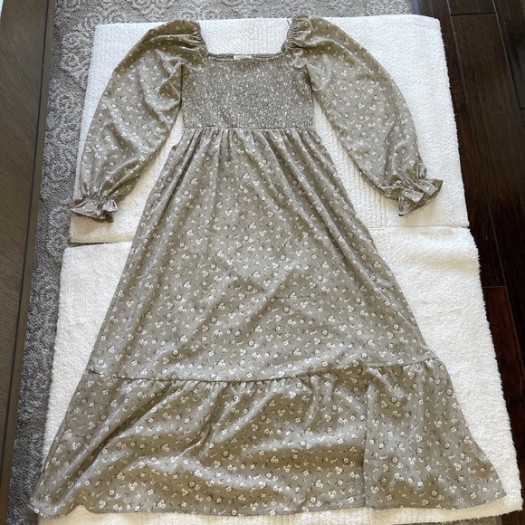 Anthropologie By the River Maxi Dress Womens M Floral Smocked Cottagecore - Picture 9 of 13